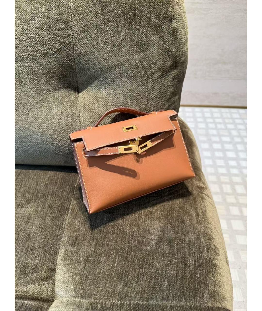 HERMES Коричневая кожаная сумка через плечо, фото 2