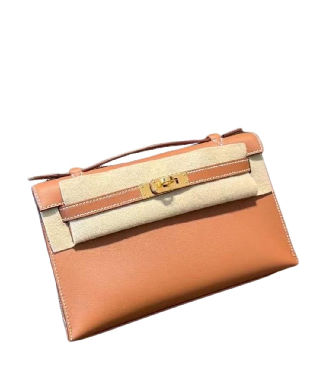 HERMES Коричневая кожаная сумка через плечо, фото 1