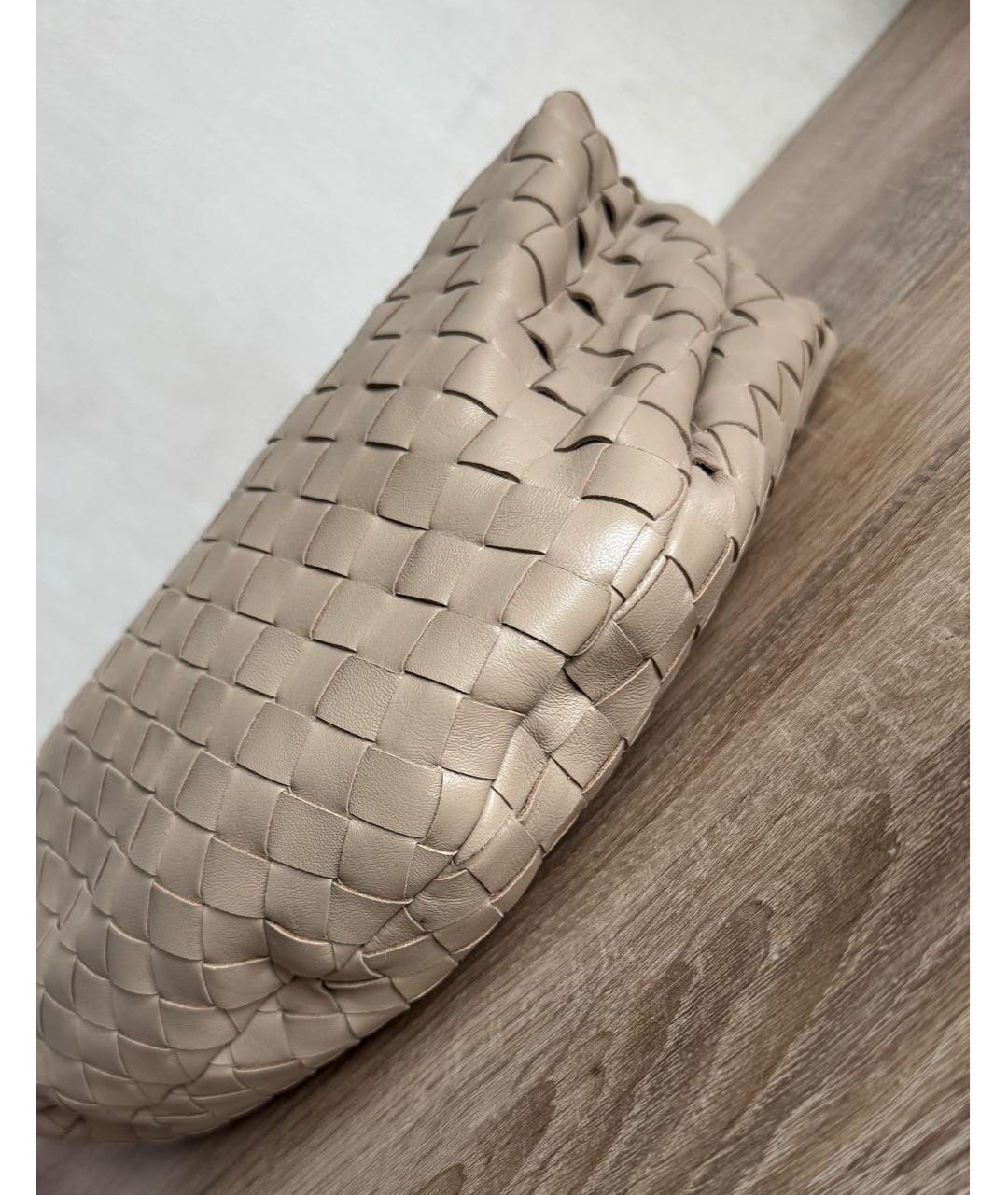 BOTTEGA VENETA Бежевая кожаная сумка с короткими ручками, фото 3