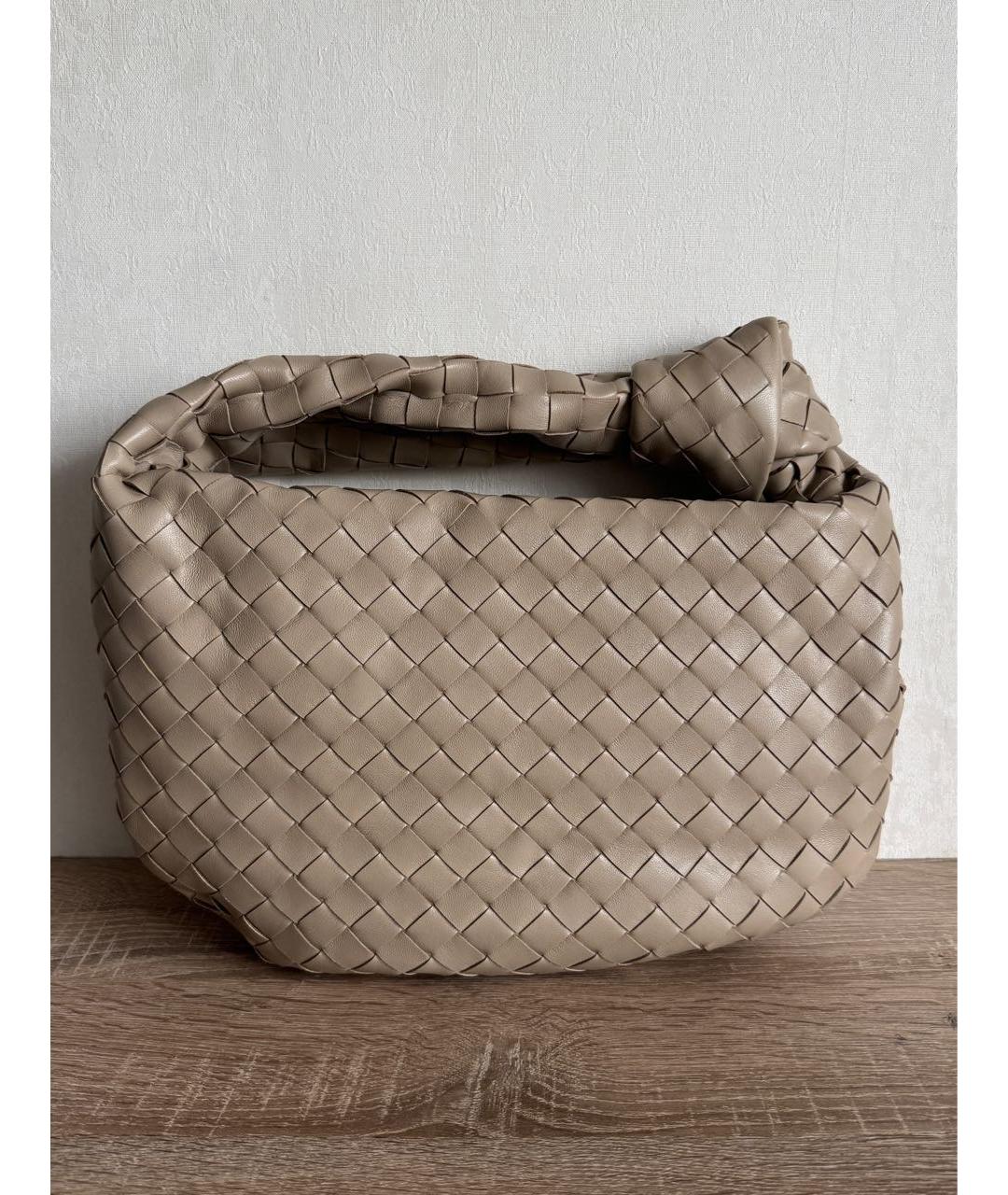 BOTTEGA VENETA Бежевая кожаная сумка с короткими ручками, фото 9