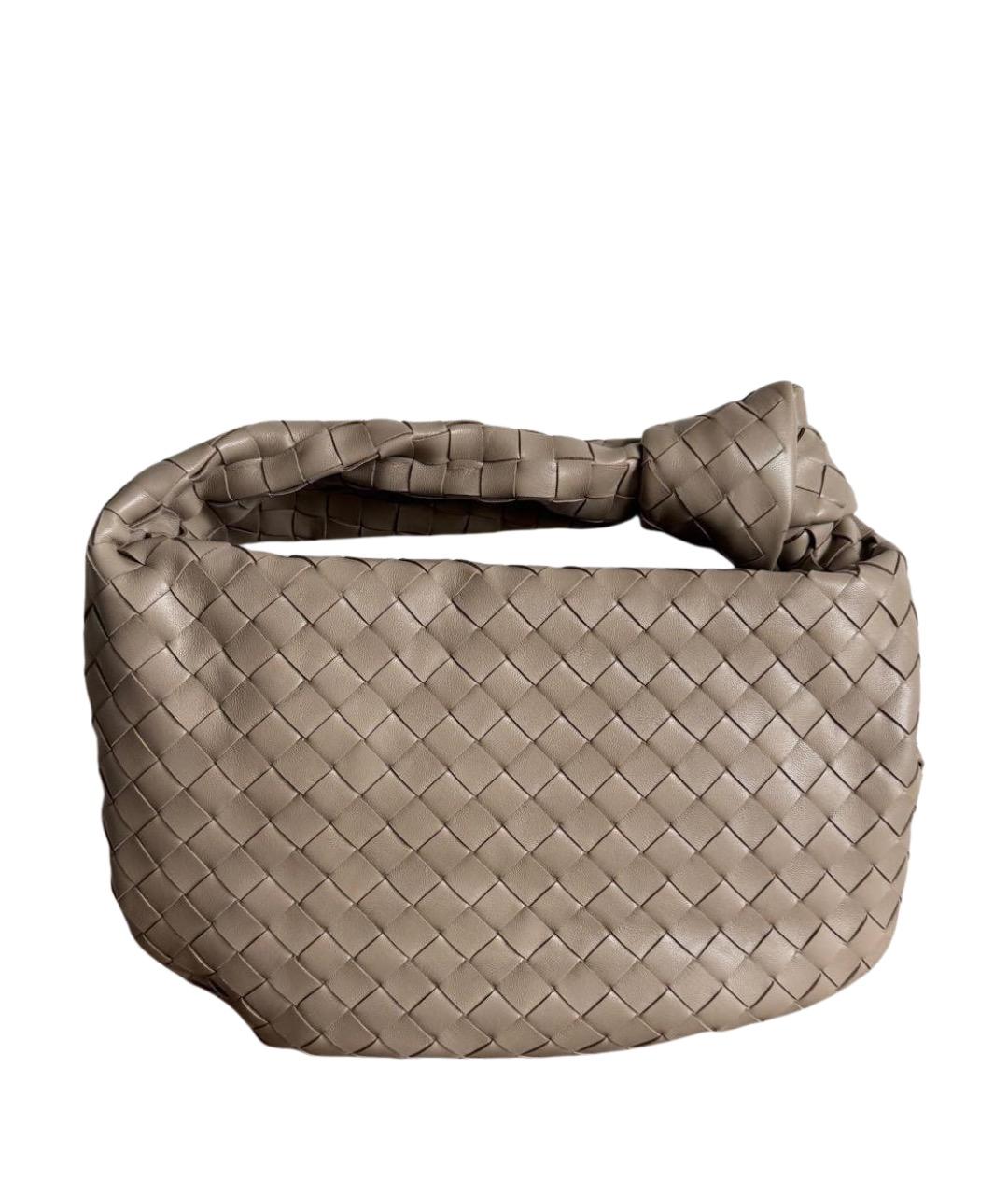 BOTTEGA VENETA Бежевая кожаная сумка с короткими ручками, фото 1