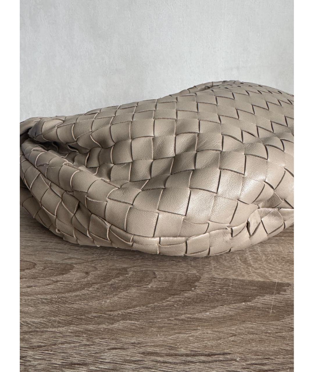 BOTTEGA VENETA Бежевая кожаная сумка с короткими ручками, фото 4