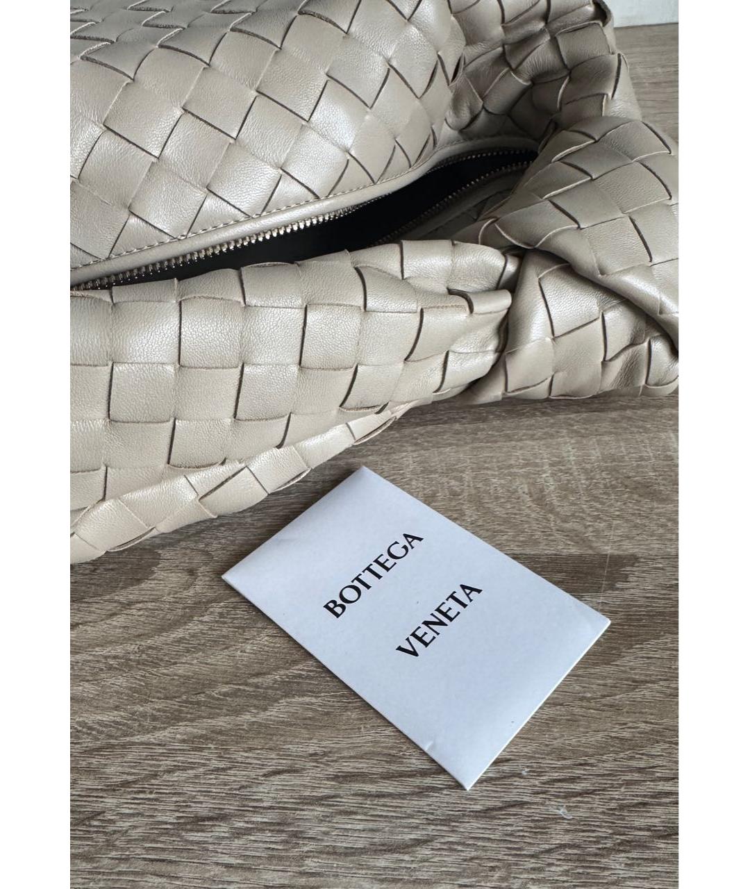 BOTTEGA VENETA Бежевая кожаная сумка с короткими ручками, фото 8