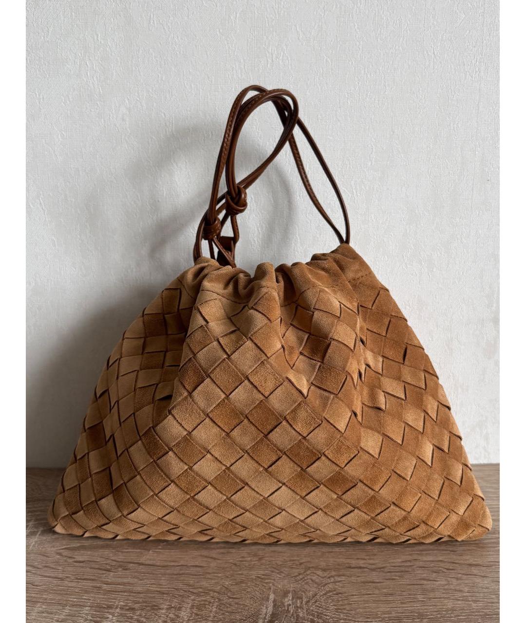 BOTTEGA VENETA Коричневая замшевая сумка через плечо, фото 9