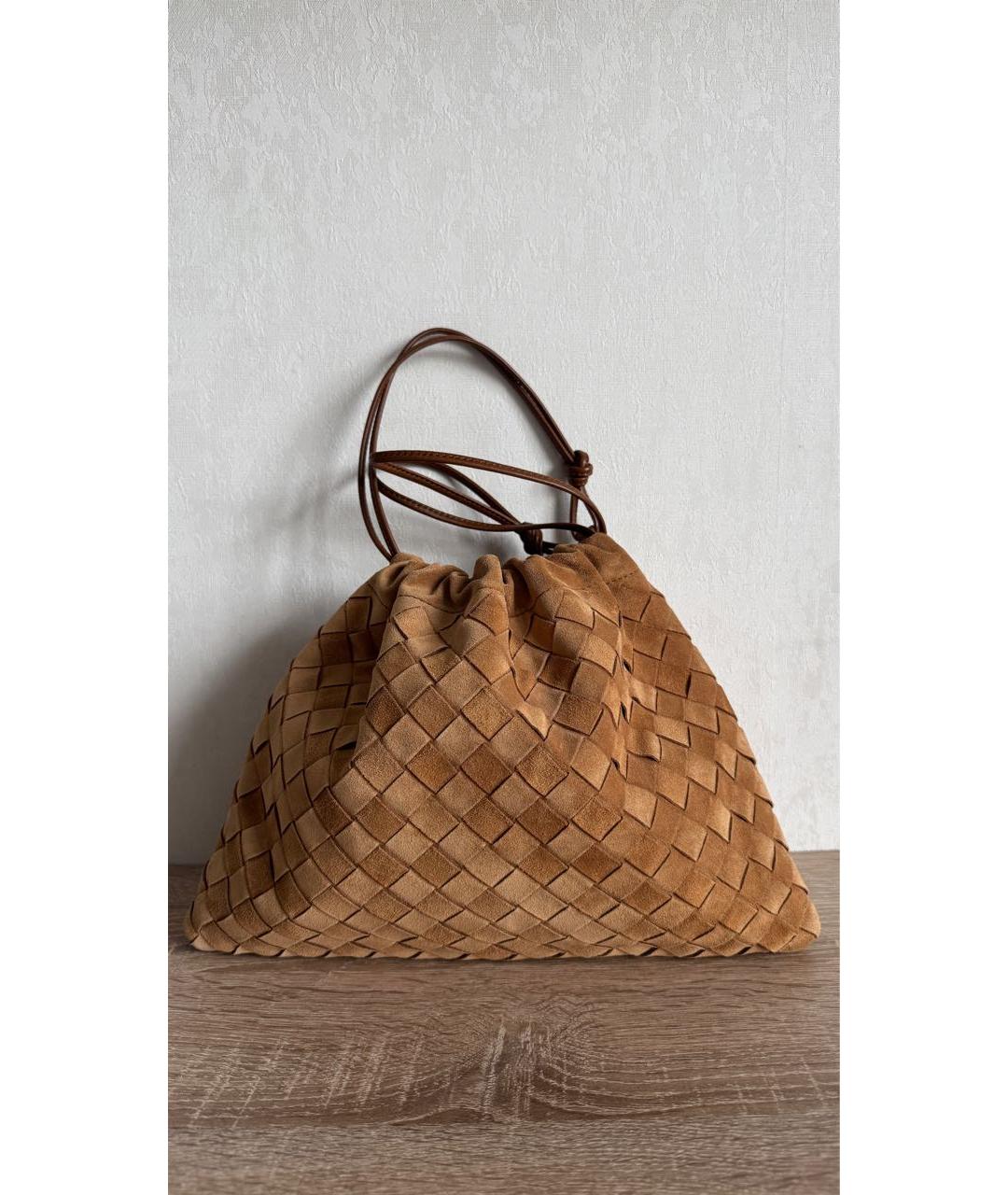 BOTTEGA VENETA Коричневая замшевая сумка через плечо, фото 7