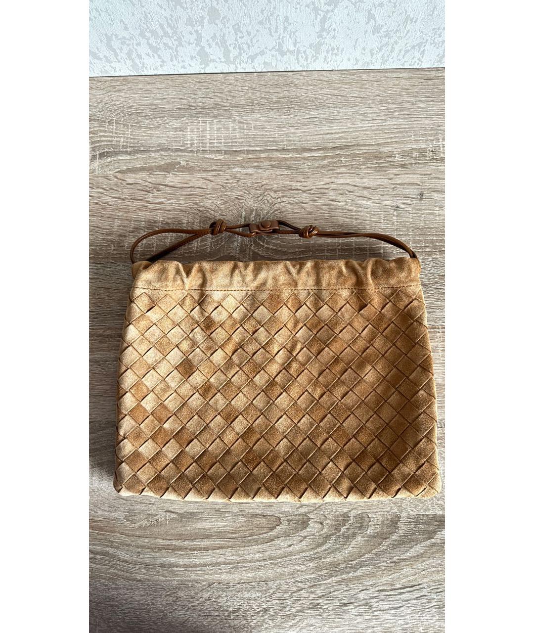BOTTEGA VENETA Коричневая замшевая сумка через плечо, фото 2