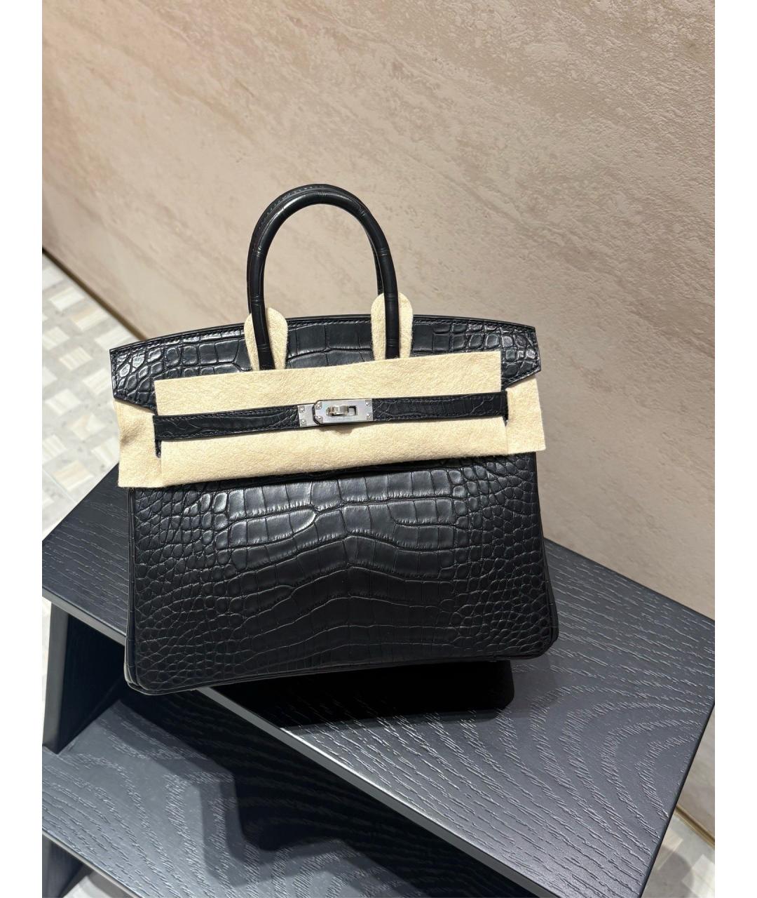 HERMES Черная кожаная сумка с короткими ручками, фото 6