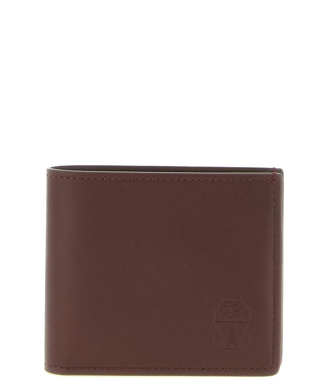 BRUNELLO CUCINELLI Коричневый кожаный кошелек, фото 1