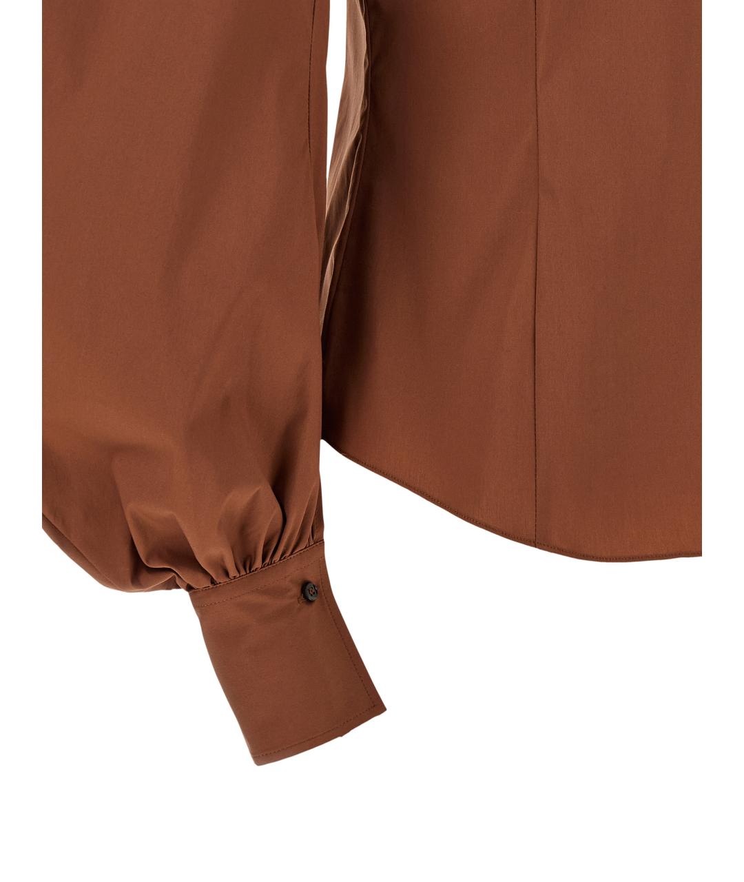BRUNELLO CUCINELLI Коричневая хлопковая рубашка, фото 4