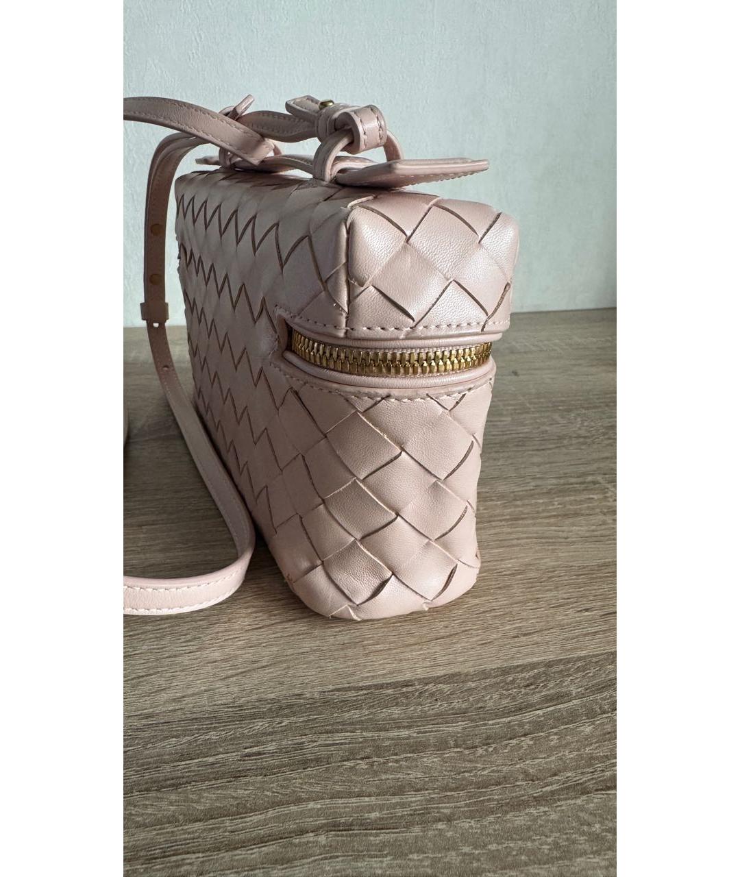 BOTTEGA VENETA Розовая кожаная сумка через плечо, фото 7