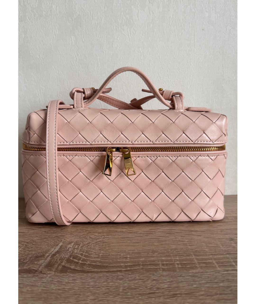 BOTTEGA VENETA Розовая кожаная сумка через плечо, фото 9