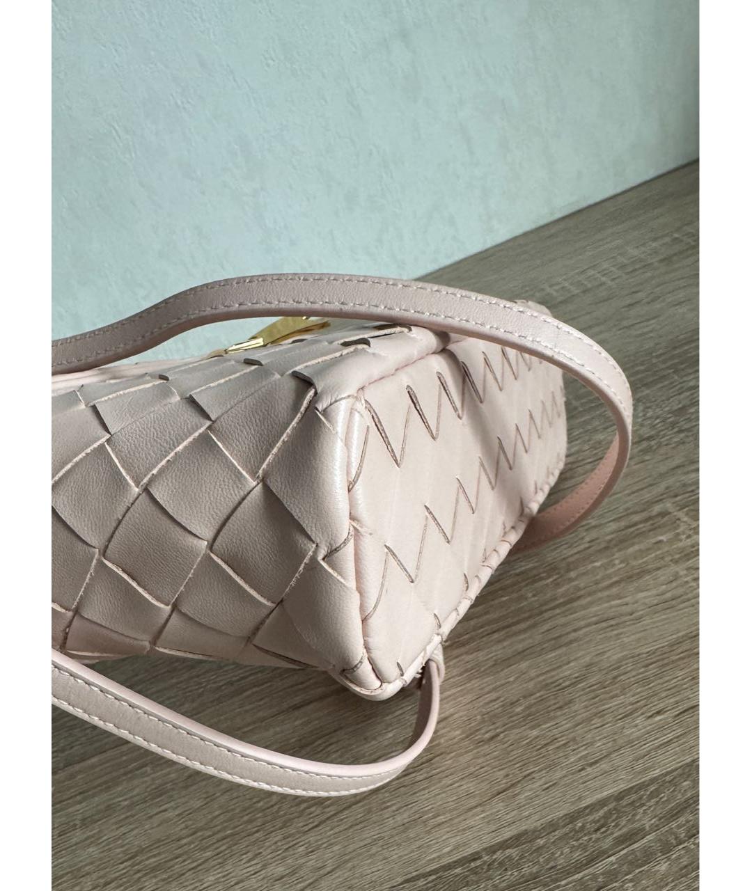 BOTTEGA VENETA Розовая кожаная сумка через плечо, фото 3