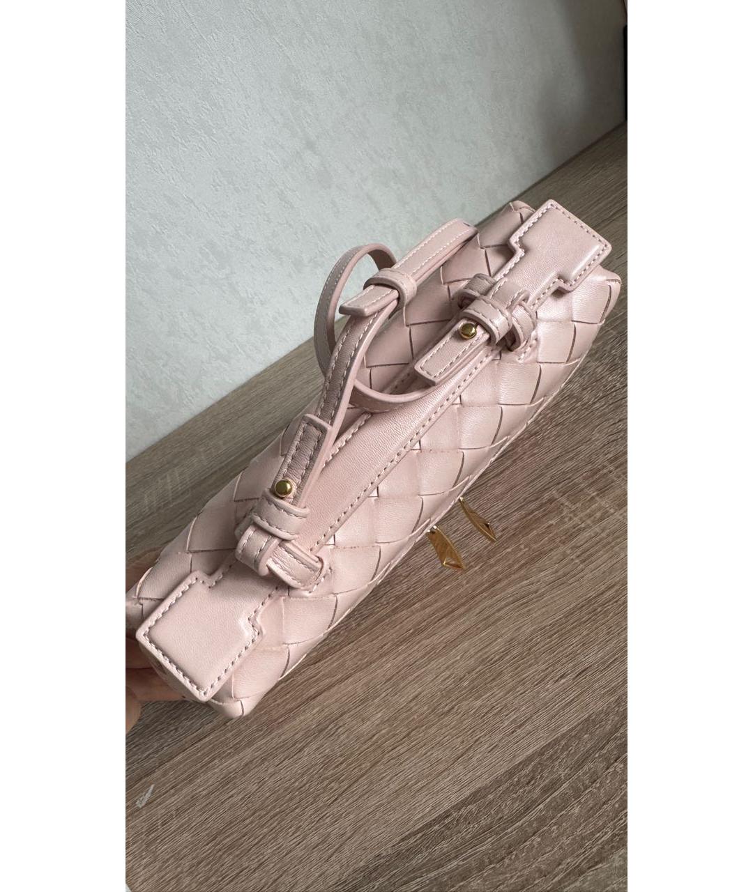BOTTEGA VENETA Розовая кожаная сумка через плечо, фото 5