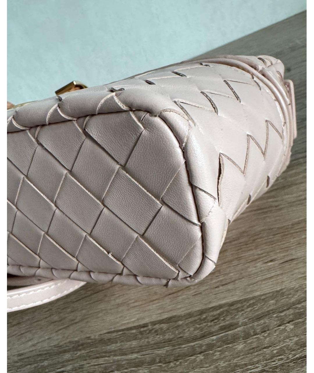 BOTTEGA VENETA Розовая кожаная сумка через плечо, фото 4