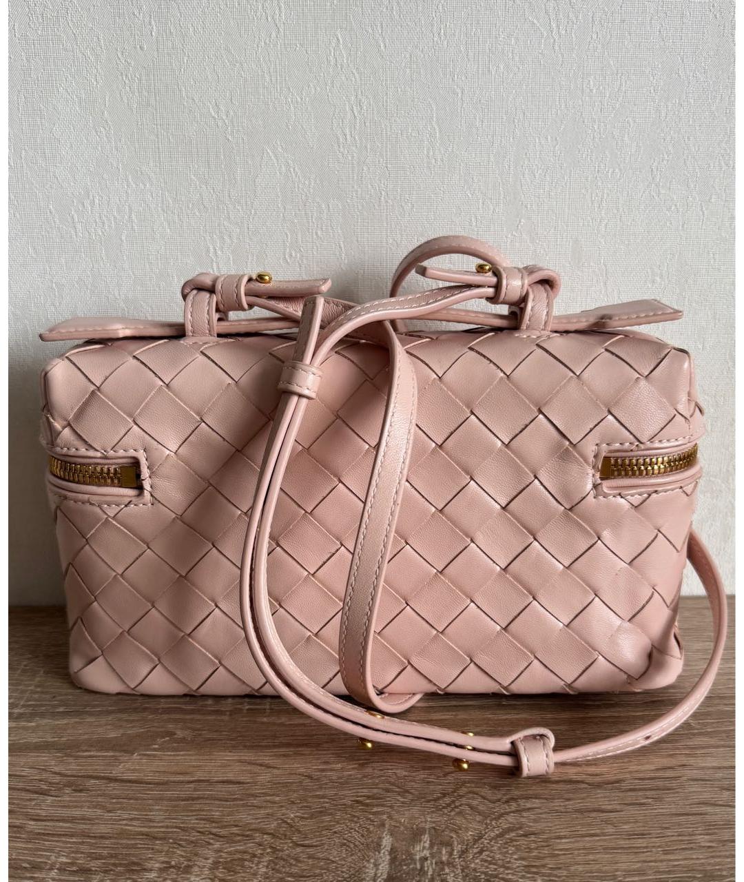 BOTTEGA VENETA Розовая кожаная сумка через плечо, фото 2