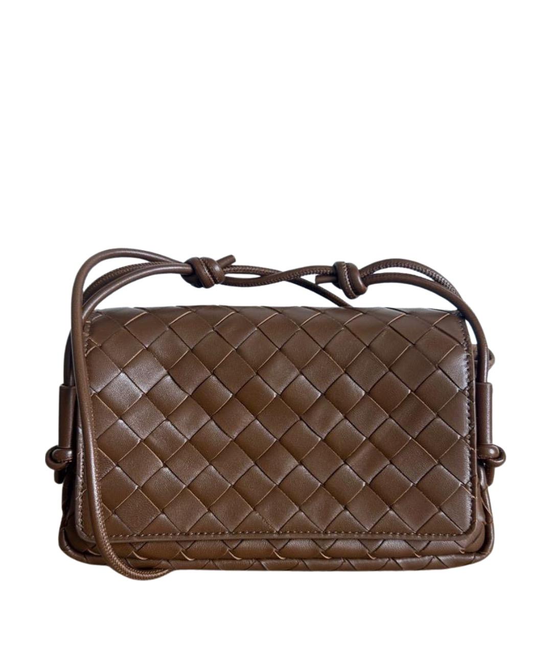 BOTTEGA VENETA Коричневая кожаная сумка через плечо, фото 1