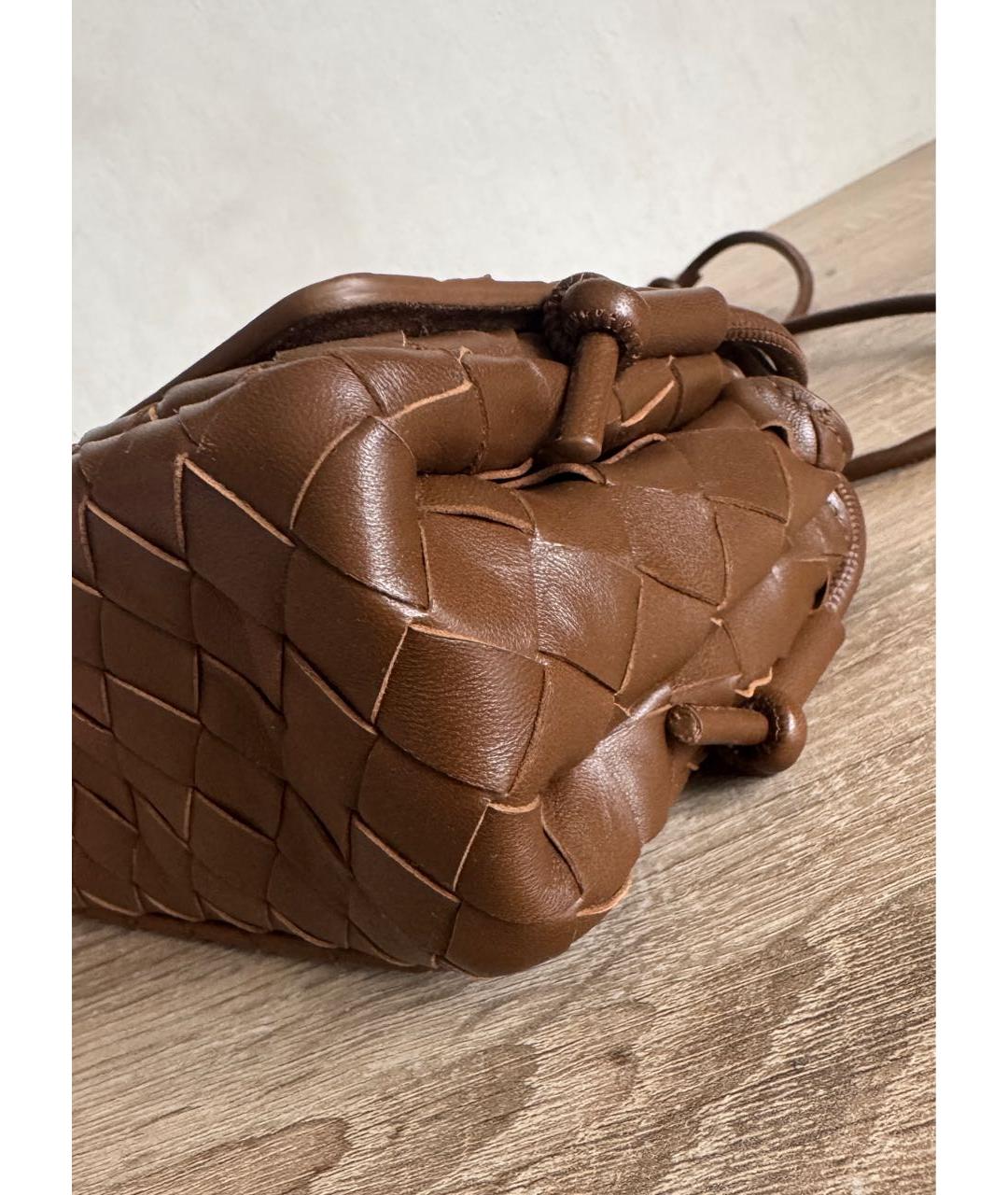 BOTTEGA VENETA Коричневая кожаная сумка через плечо, фото 4