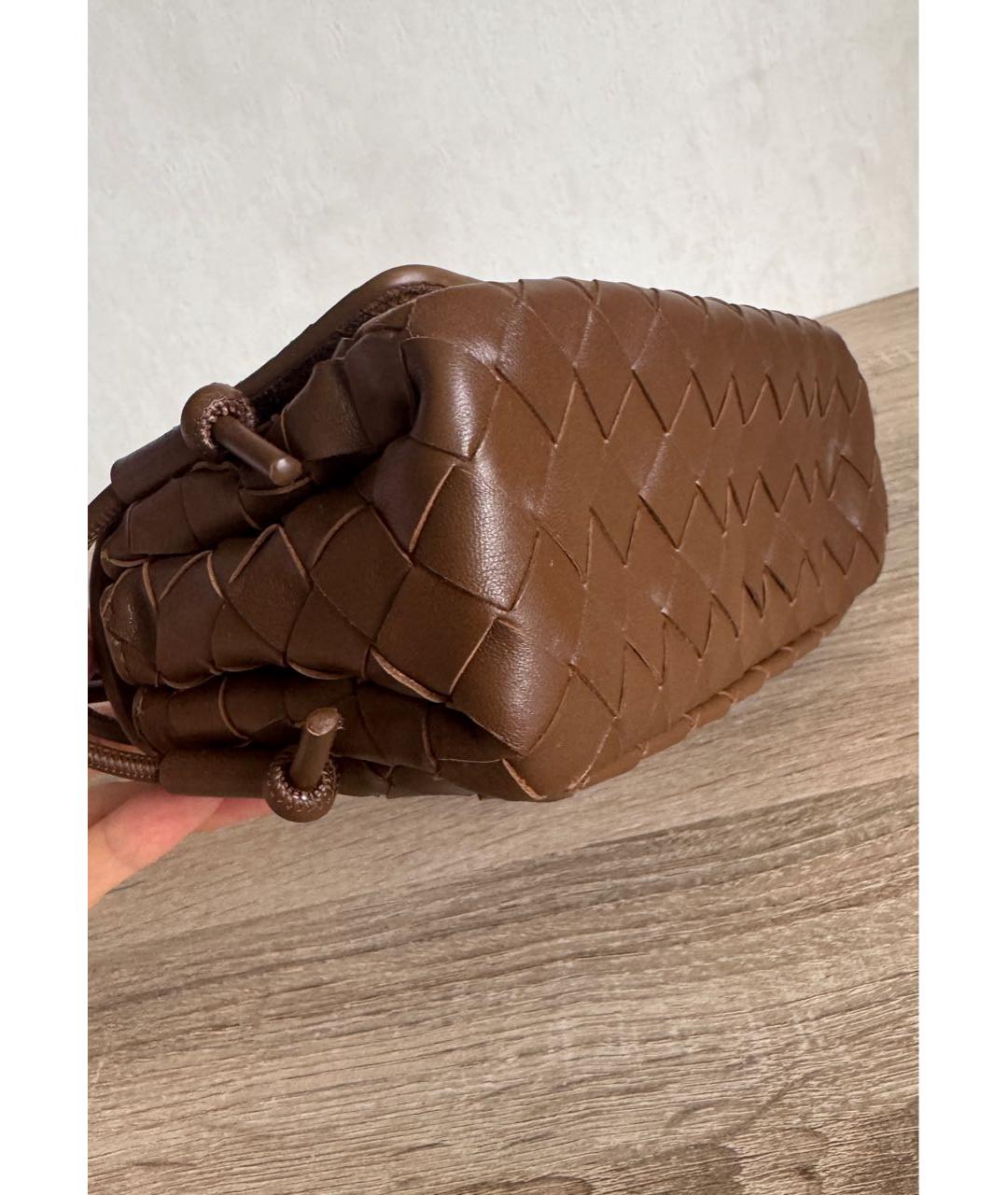 BOTTEGA VENETA Коричневая кожаная сумка через плечо, фото 3