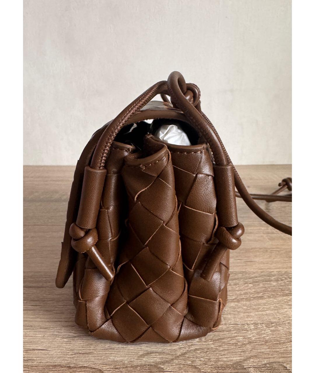 BOTTEGA VENETA Коричневая кожаная сумка через плечо, фото 5