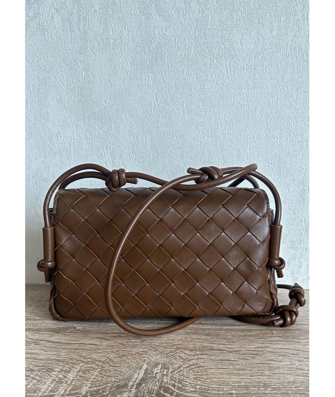 BOTTEGA VENETA Коричневая кожаная сумка через плечо, фото 2