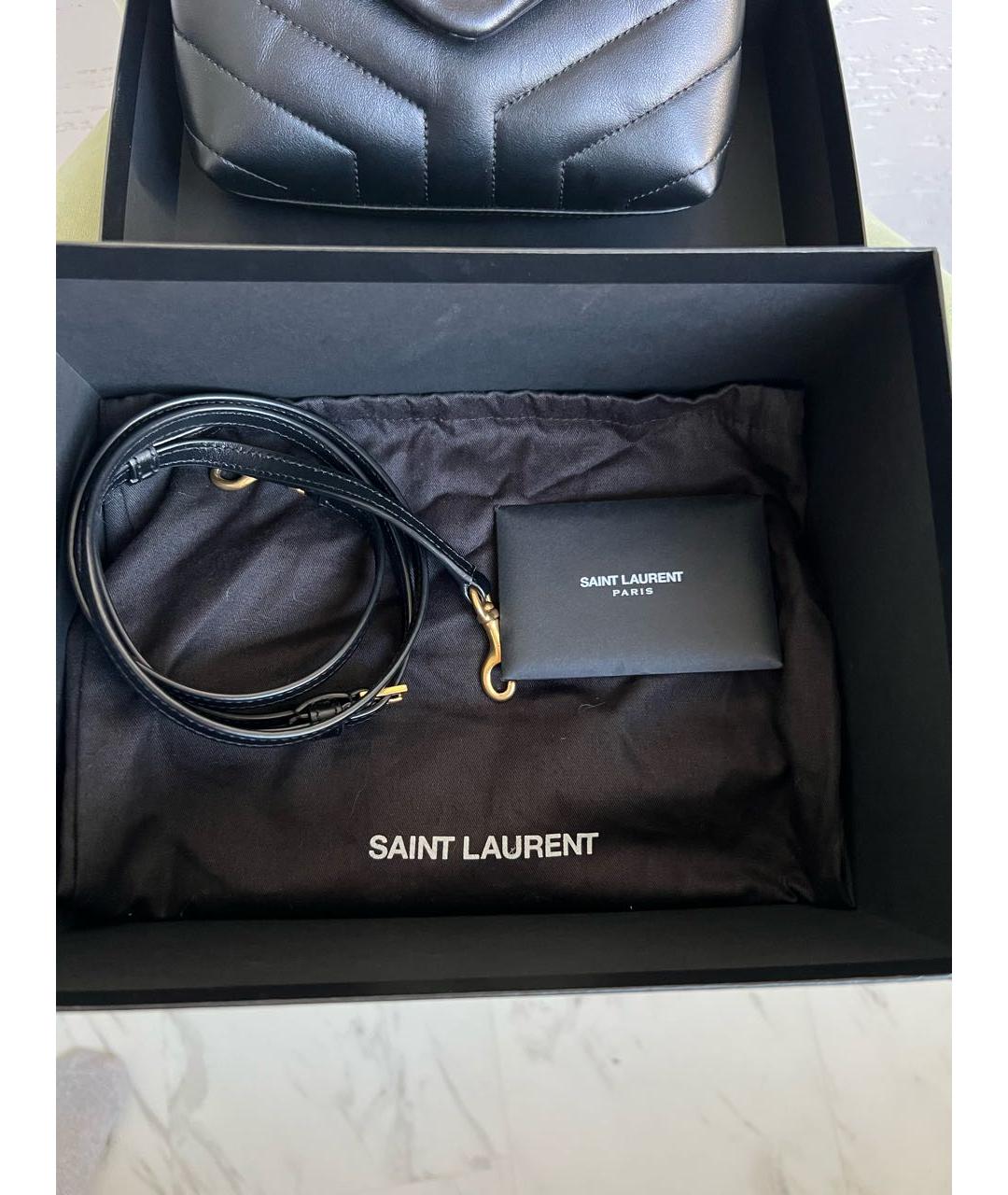 SAINT LAURENT Черная кожаная сумка через плечо, фото 8
