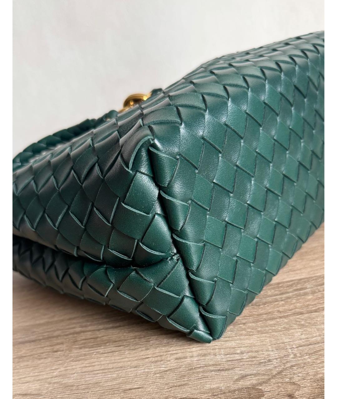 BOTTEGA VENETA Зеленая кожаная сумка с короткими ручками, фото 5