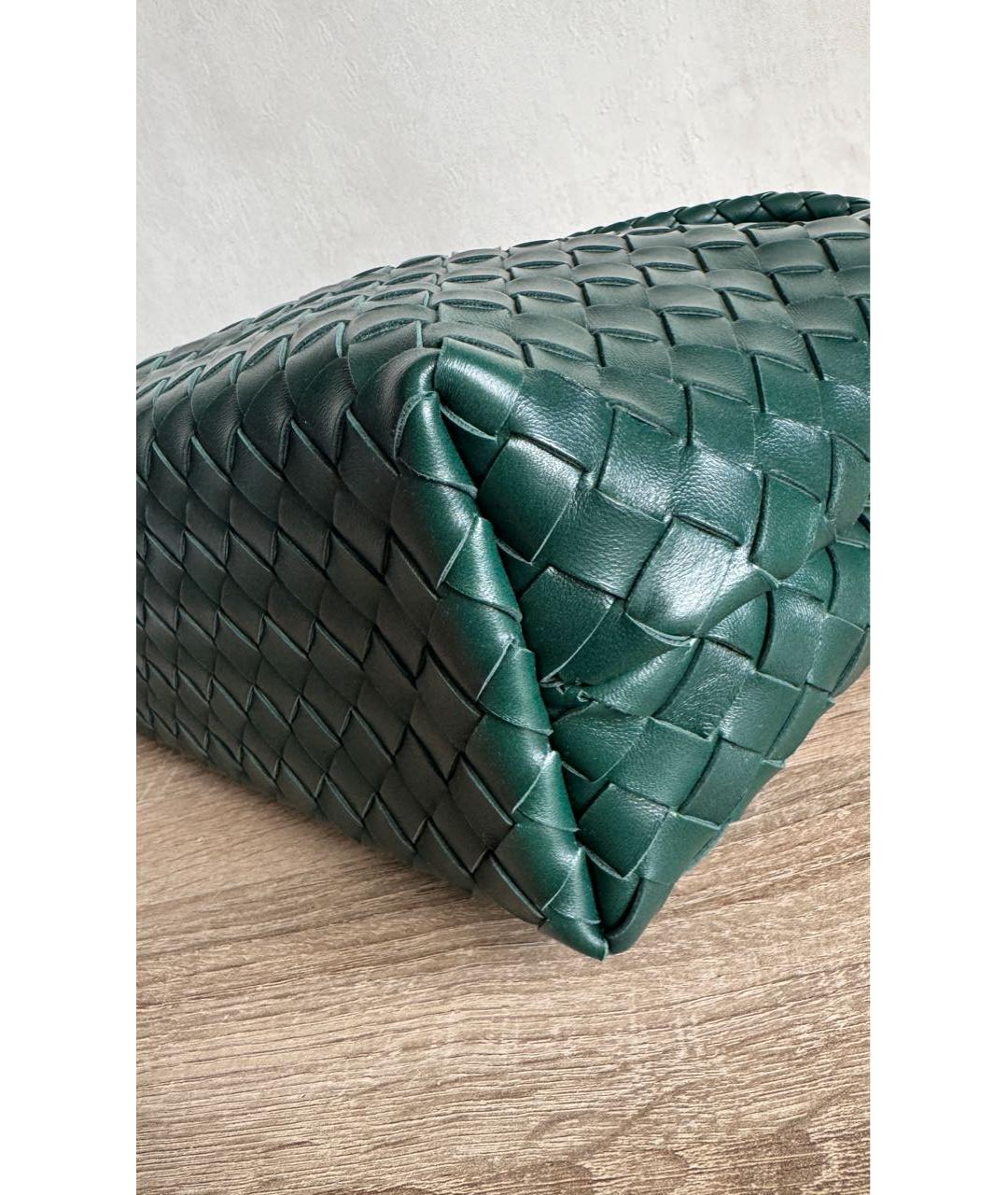 BOTTEGA VENETA Зеленая кожаная сумка с короткими ручками, фото 4