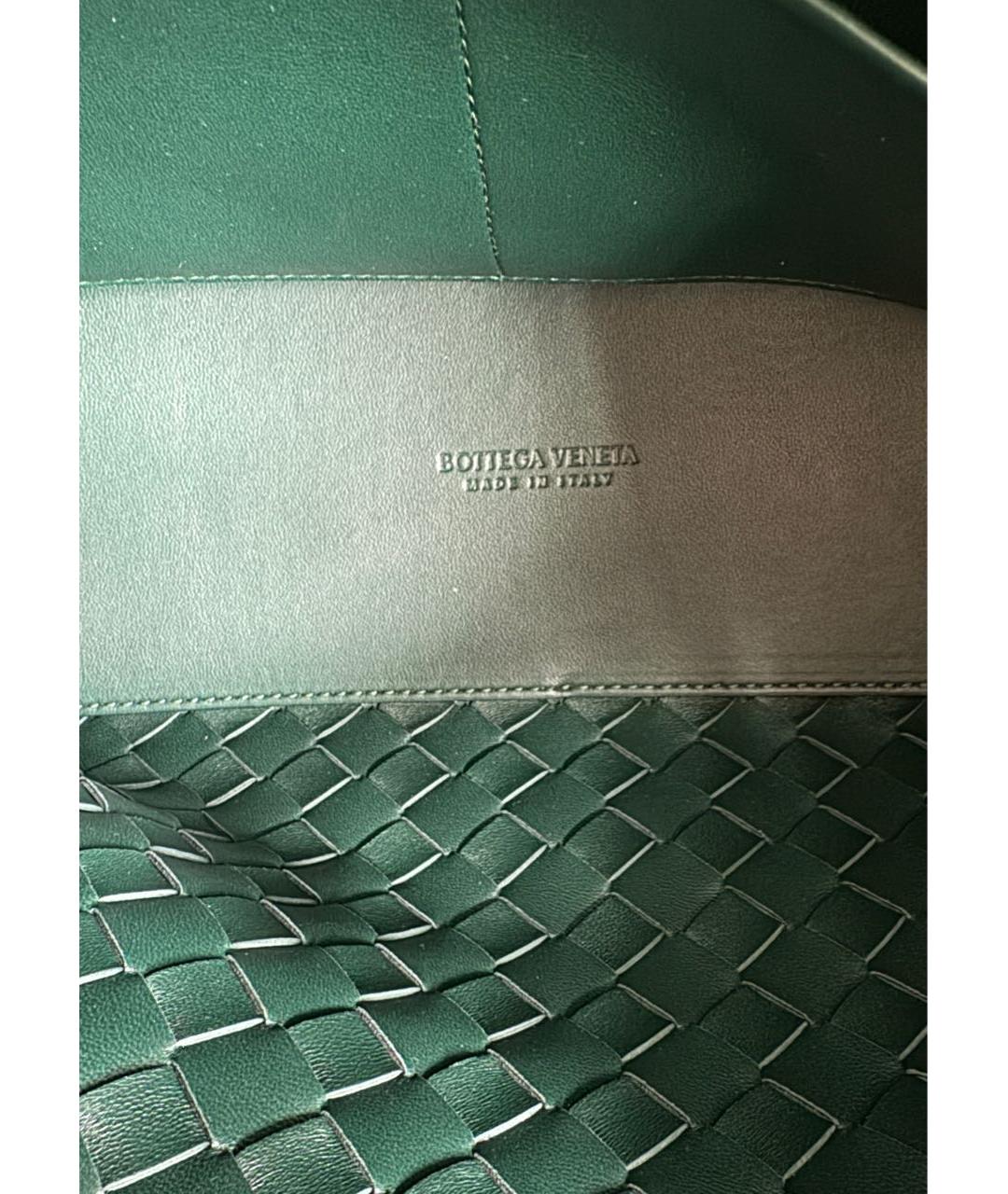 BOTTEGA VENETA Зеленая кожаная сумка с короткими ручками, фото 7