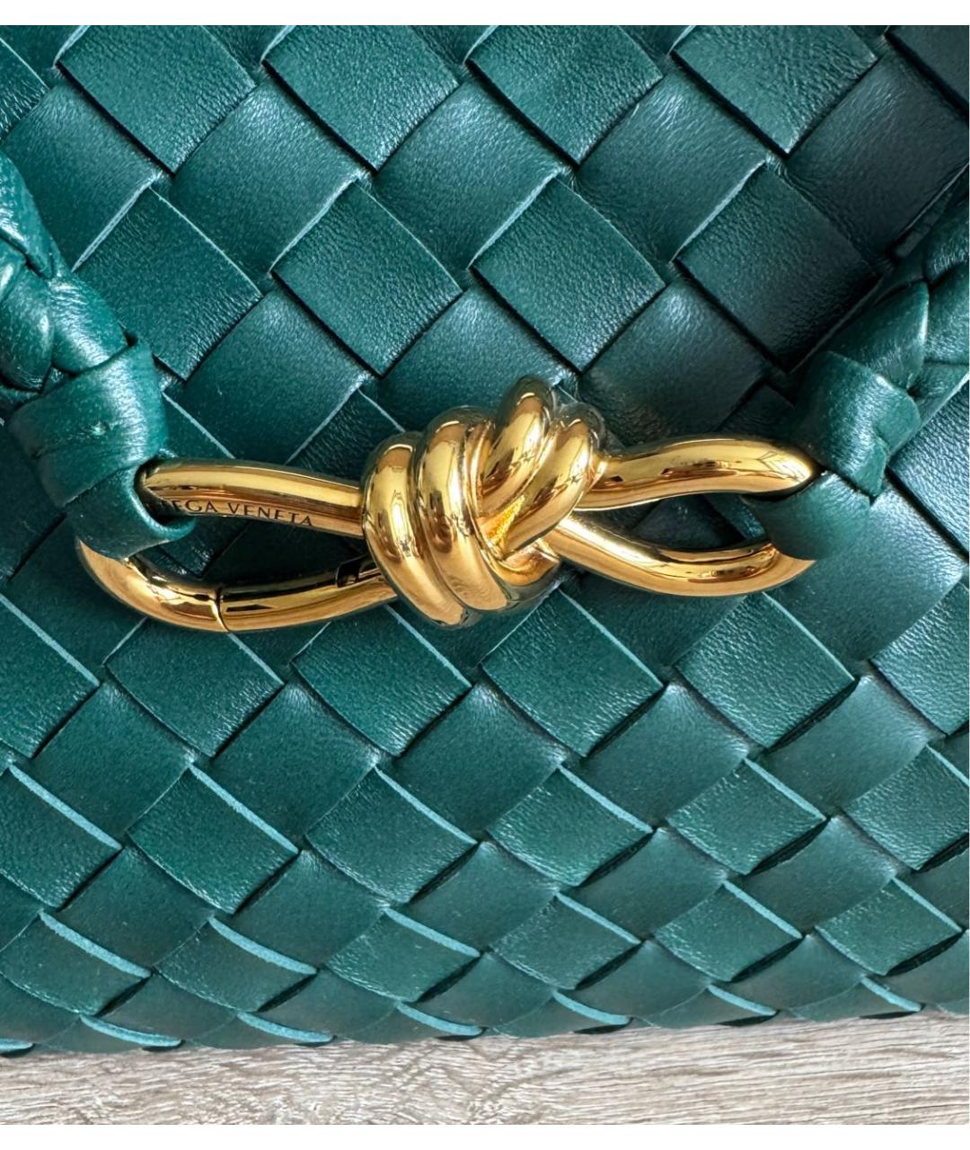 BOTTEGA VENETA Зеленая кожаная сумка с короткими ручками, фото 9