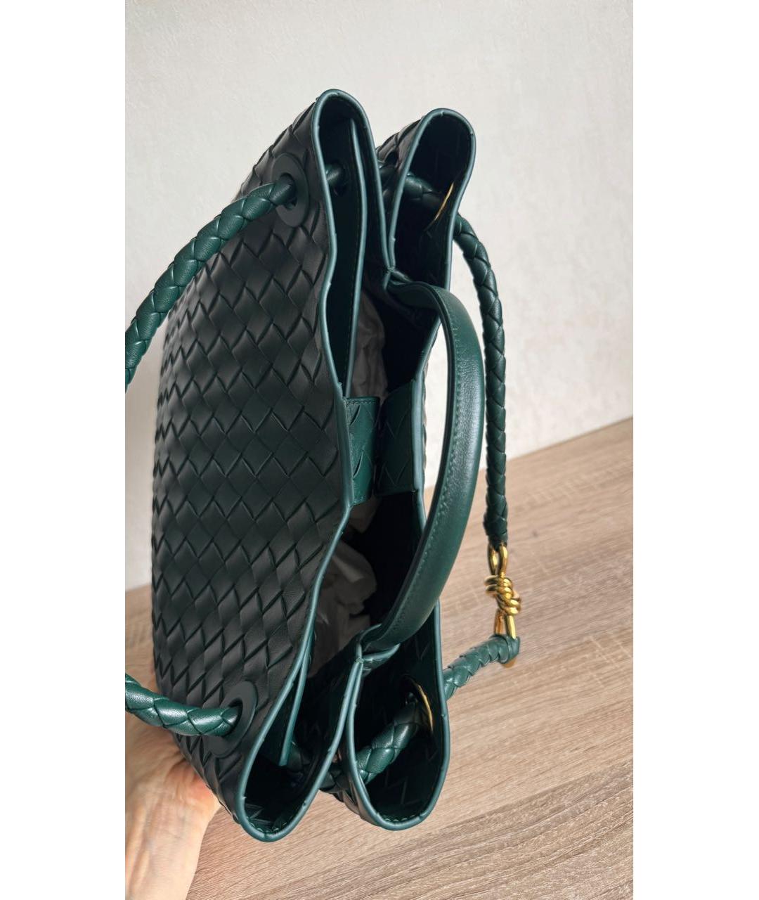 BOTTEGA VENETA Зеленая кожаная сумка с короткими ручками, фото 8