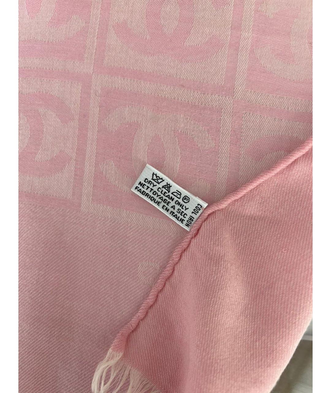 CHANEL Розовый шарф, фото 7