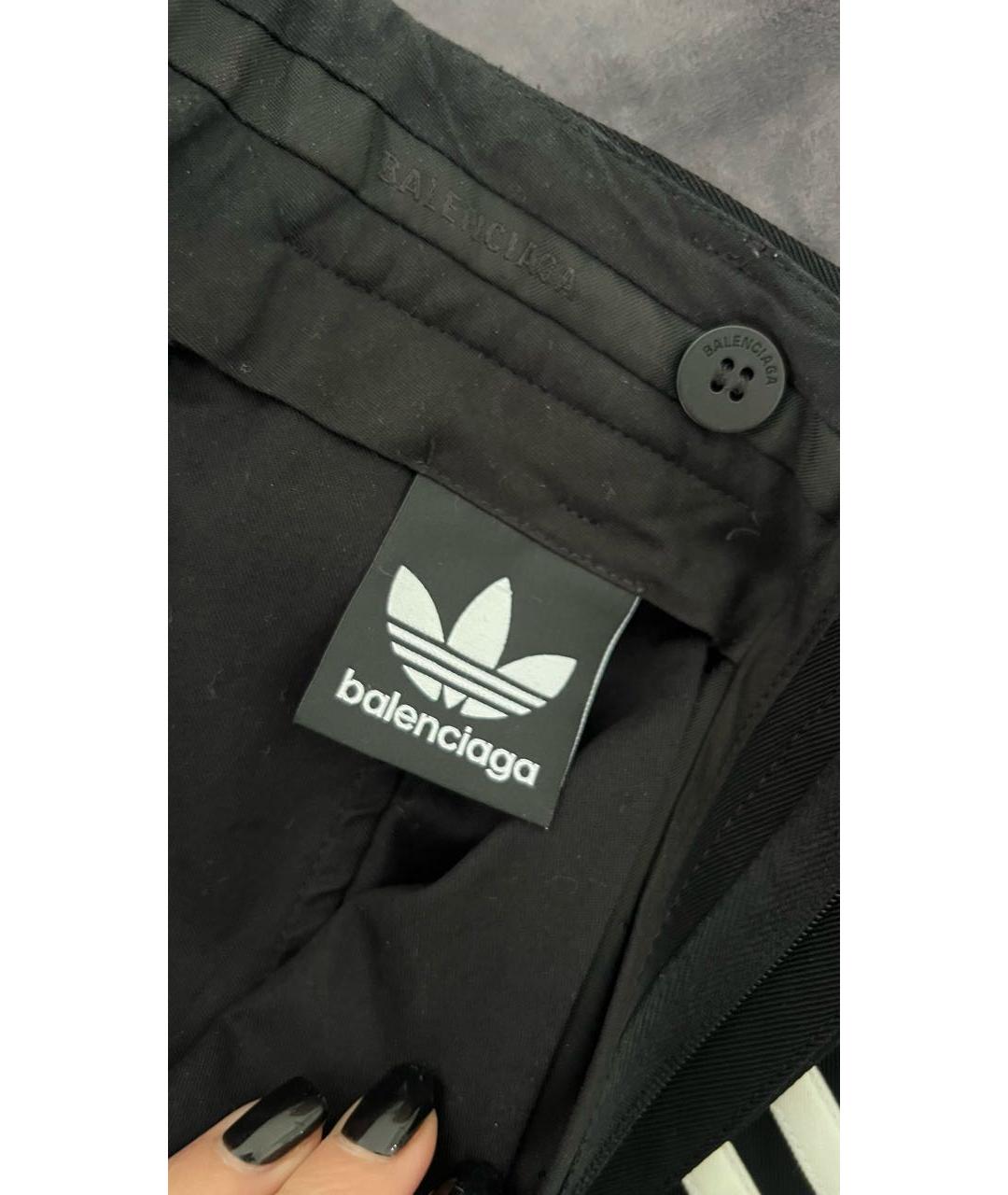 BALENCIAGA Черные хлопковые прямые брюки, фото 4