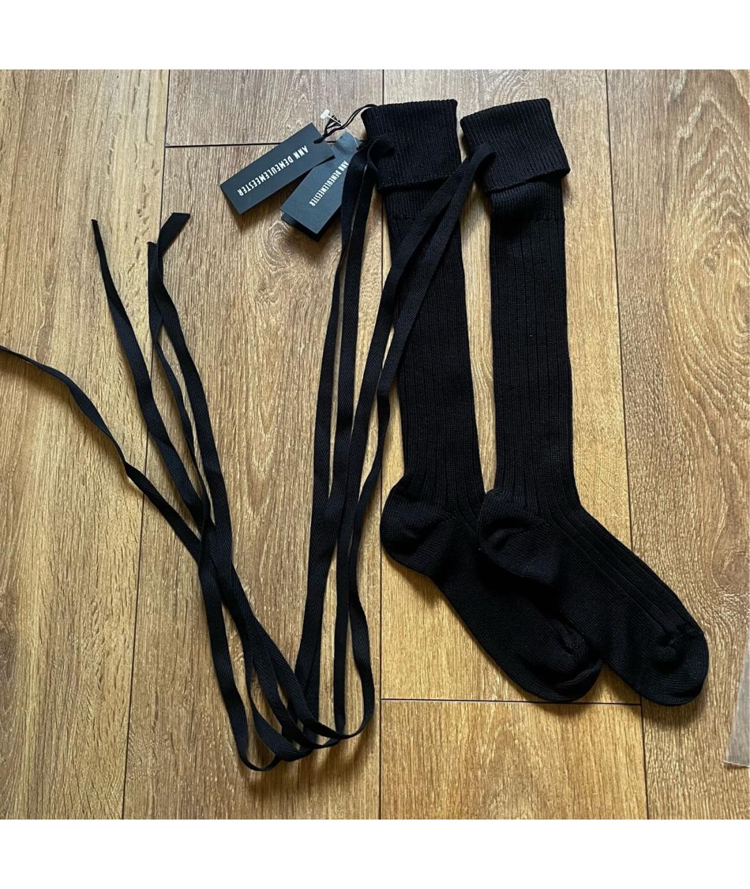 ANN DEMEULEMEESTER Черные носки, чулки и колготы, фото 9