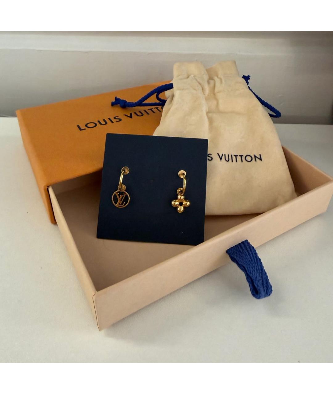 LOUIS VUITTON Золотые позолоченные серьги, фото 6