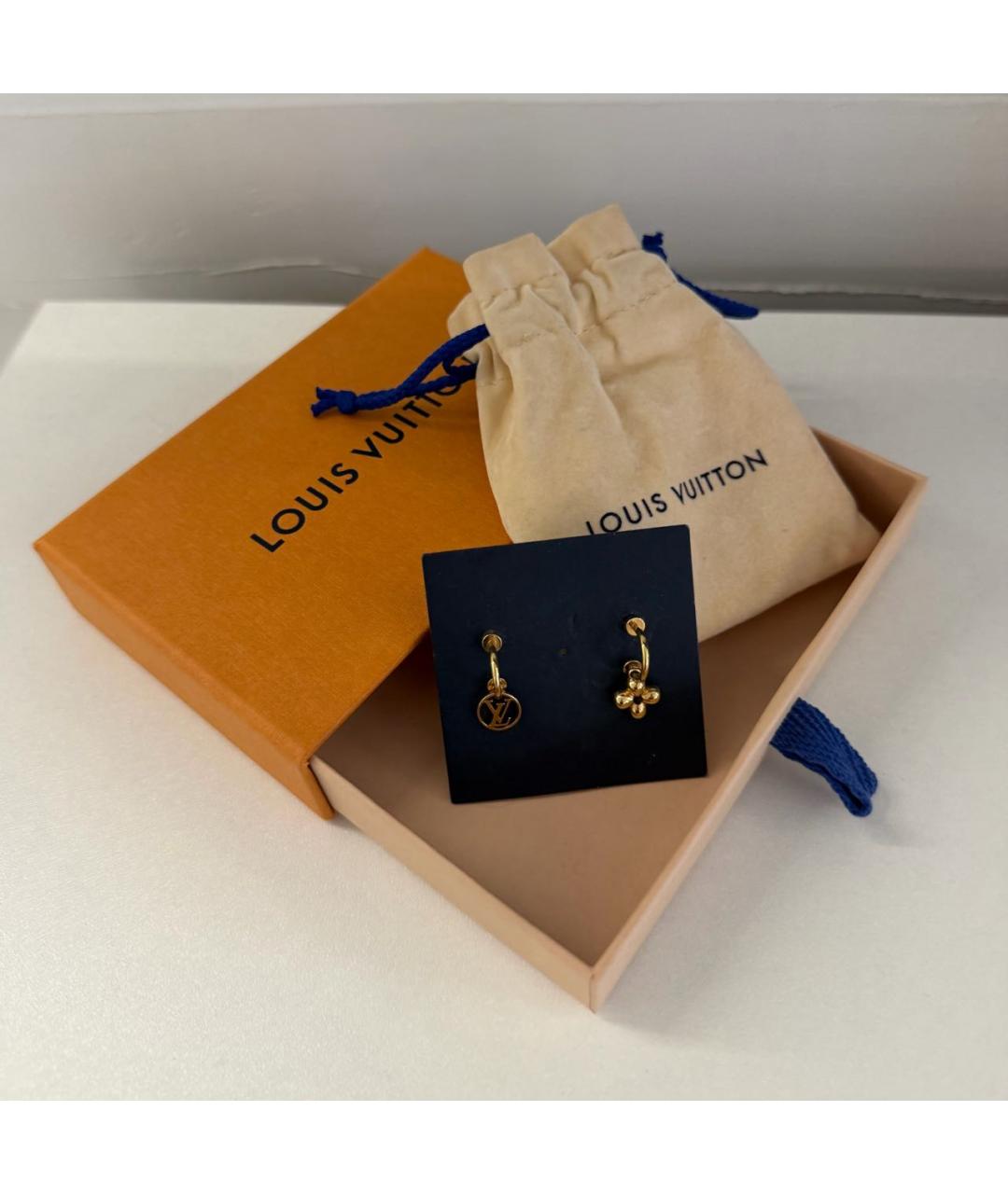 LOUIS VUITTON Золотые позолоченные серьги, фото 7