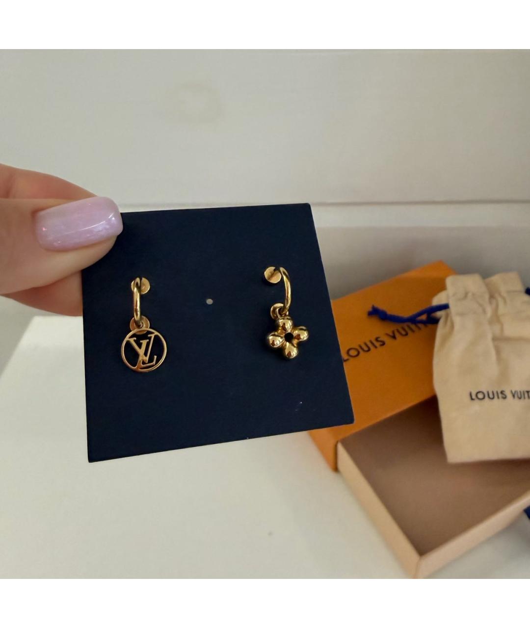 LOUIS VUITTON Золотые позолоченные серьги, фото 3
