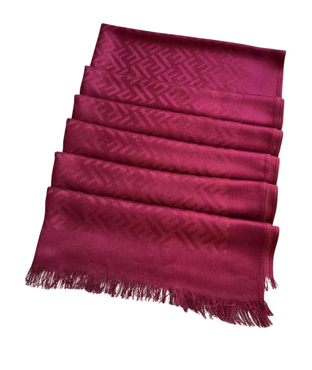 FENDI Бордовый шарф, фото 1