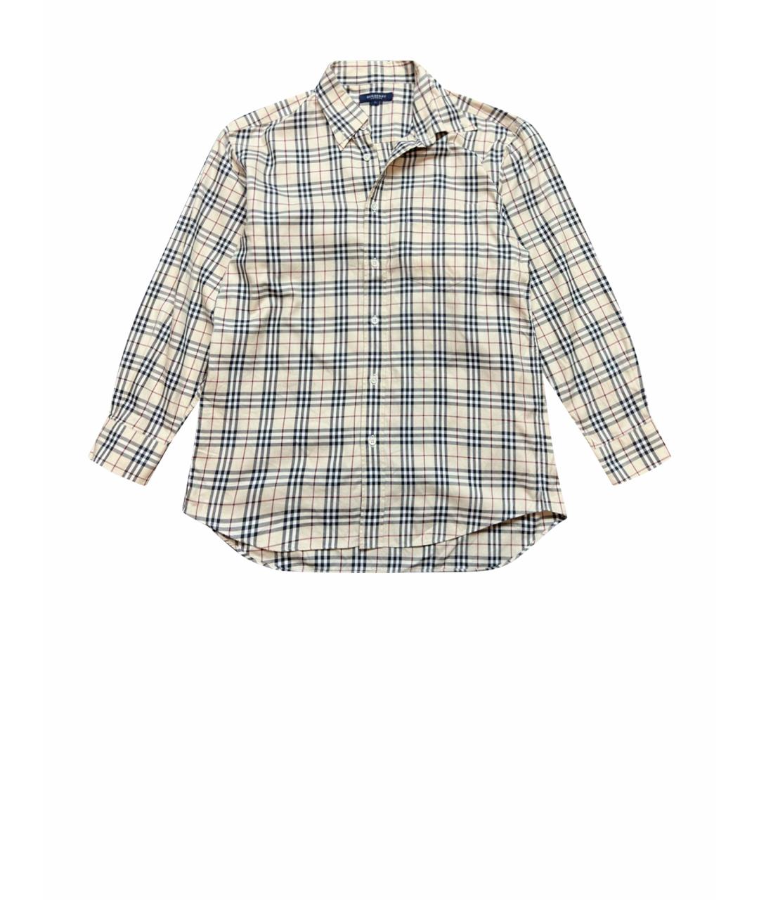 BURBERRY Бежевая хлопковая кэжуал рубашка, фото 1