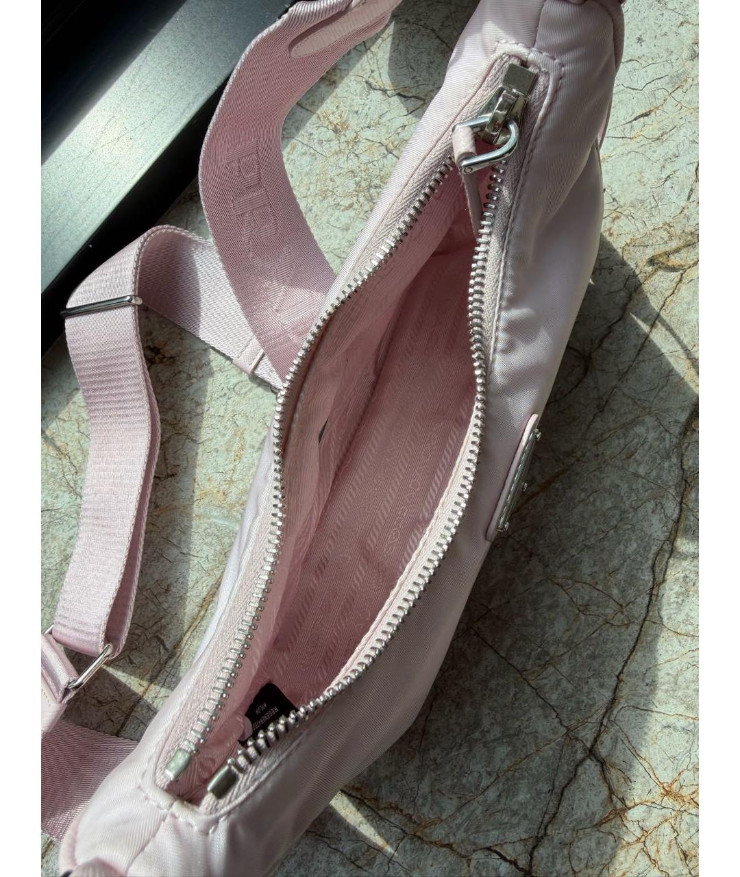 PRADA Розовая тканевая сумка через плечо, фото 4