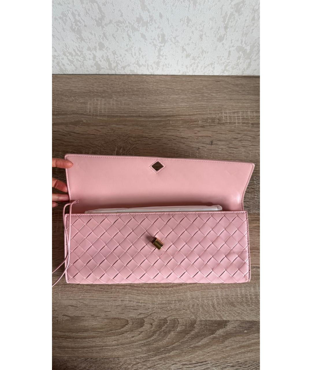 BOTTEGA VENETA Розовая кожаная сумка с короткими ручками, фото 7