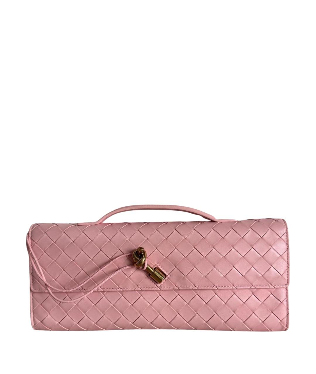 BOTTEGA VENETA Розовая кожаная сумка с короткими ручками, фото 1