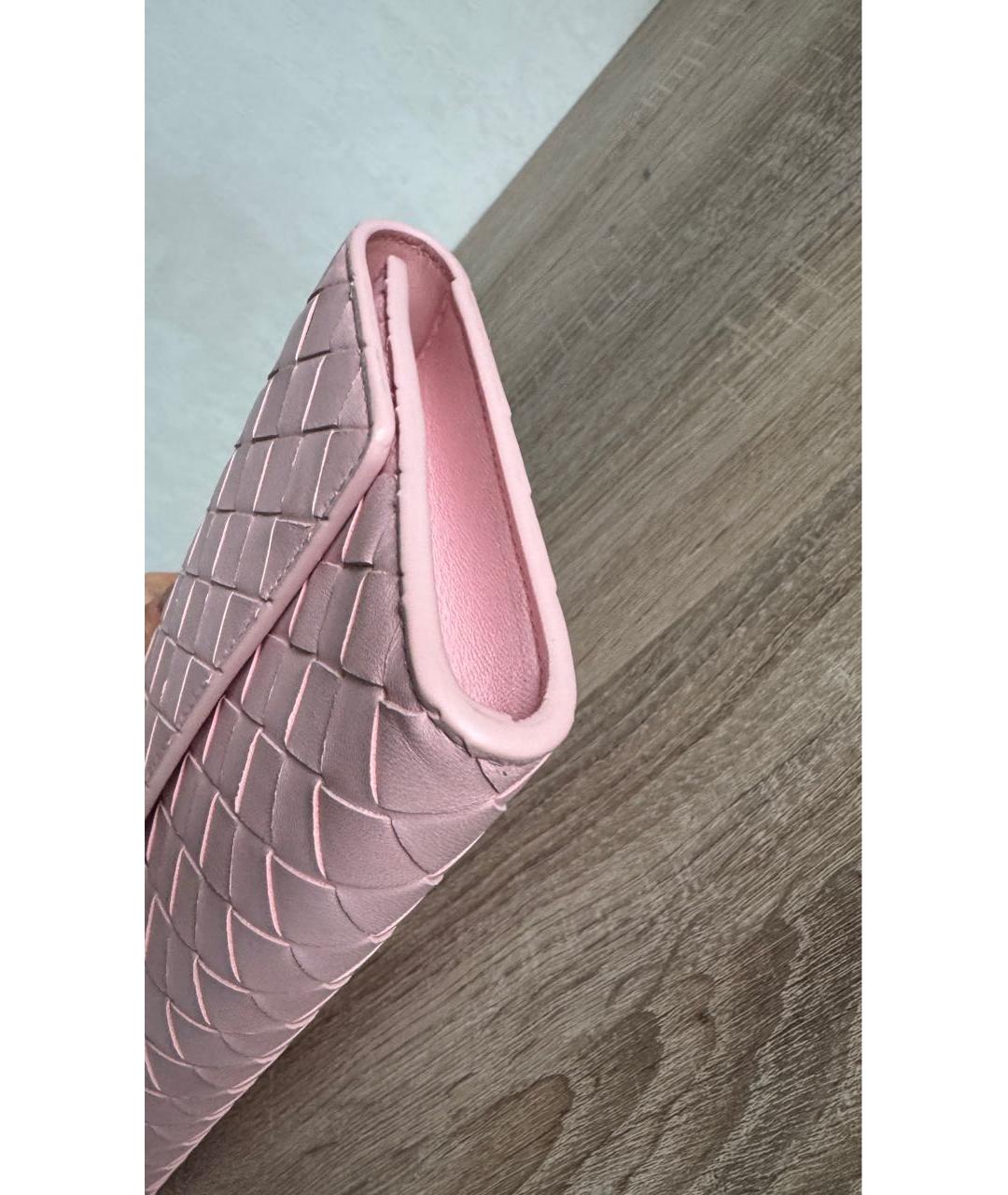 BOTTEGA VENETA Розовая кожаная сумка с короткими ручками, фото 4