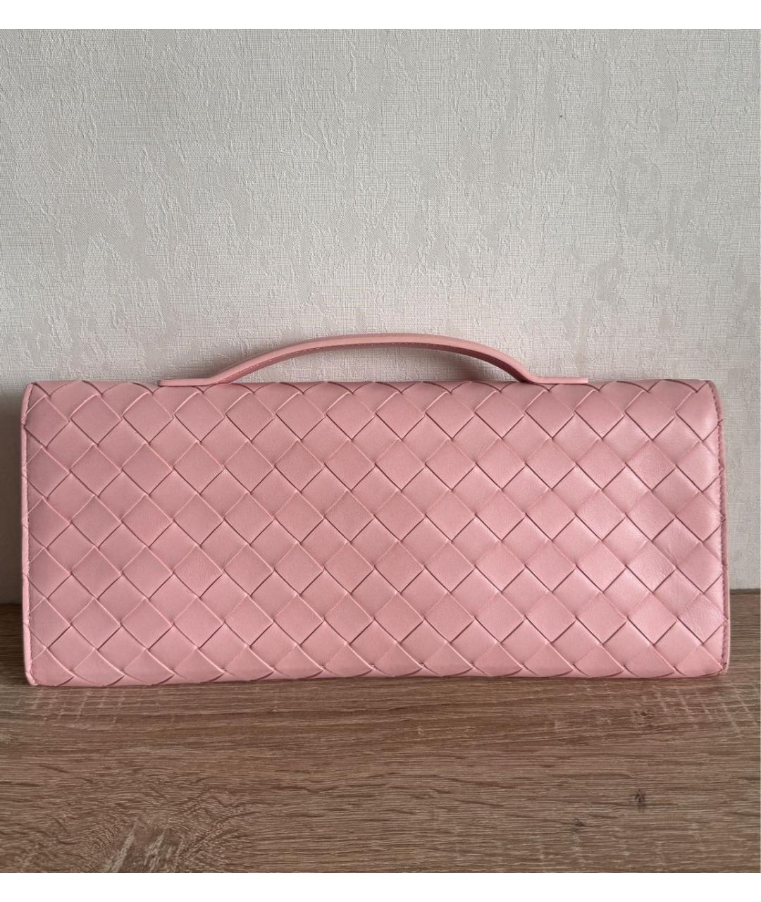 BOTTEGA VENETA Розовая кожаная сумка с короткими ручками, фото 2