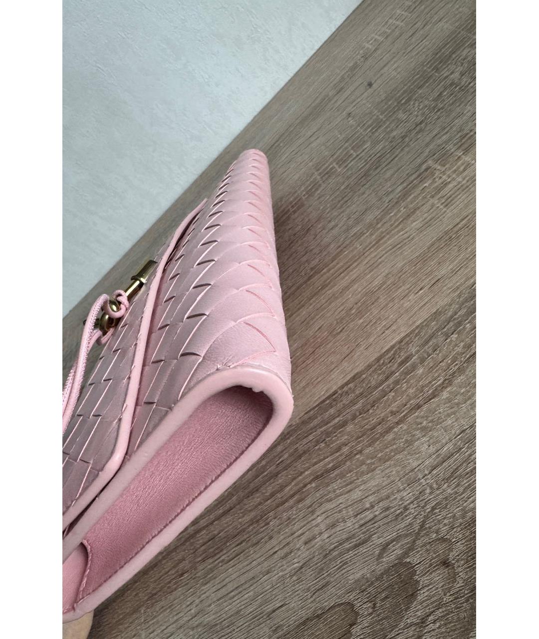 BOTTEGA VENETA Розовая кожаная сумка с короткими ручками, фото 3