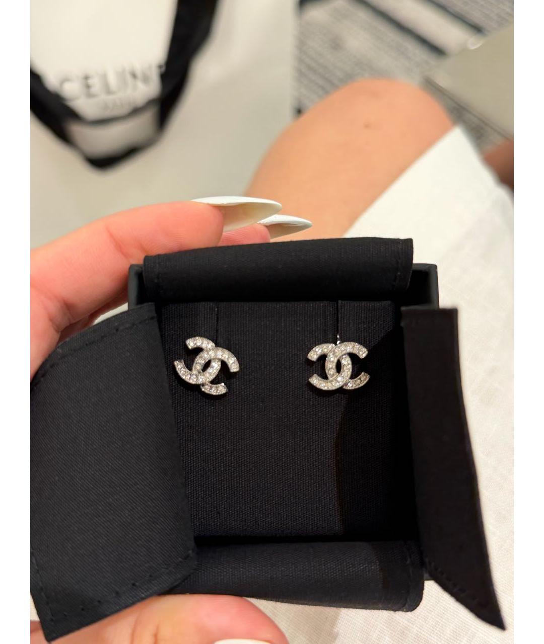 CHANEL Серебряные металлические серьги, фото 2