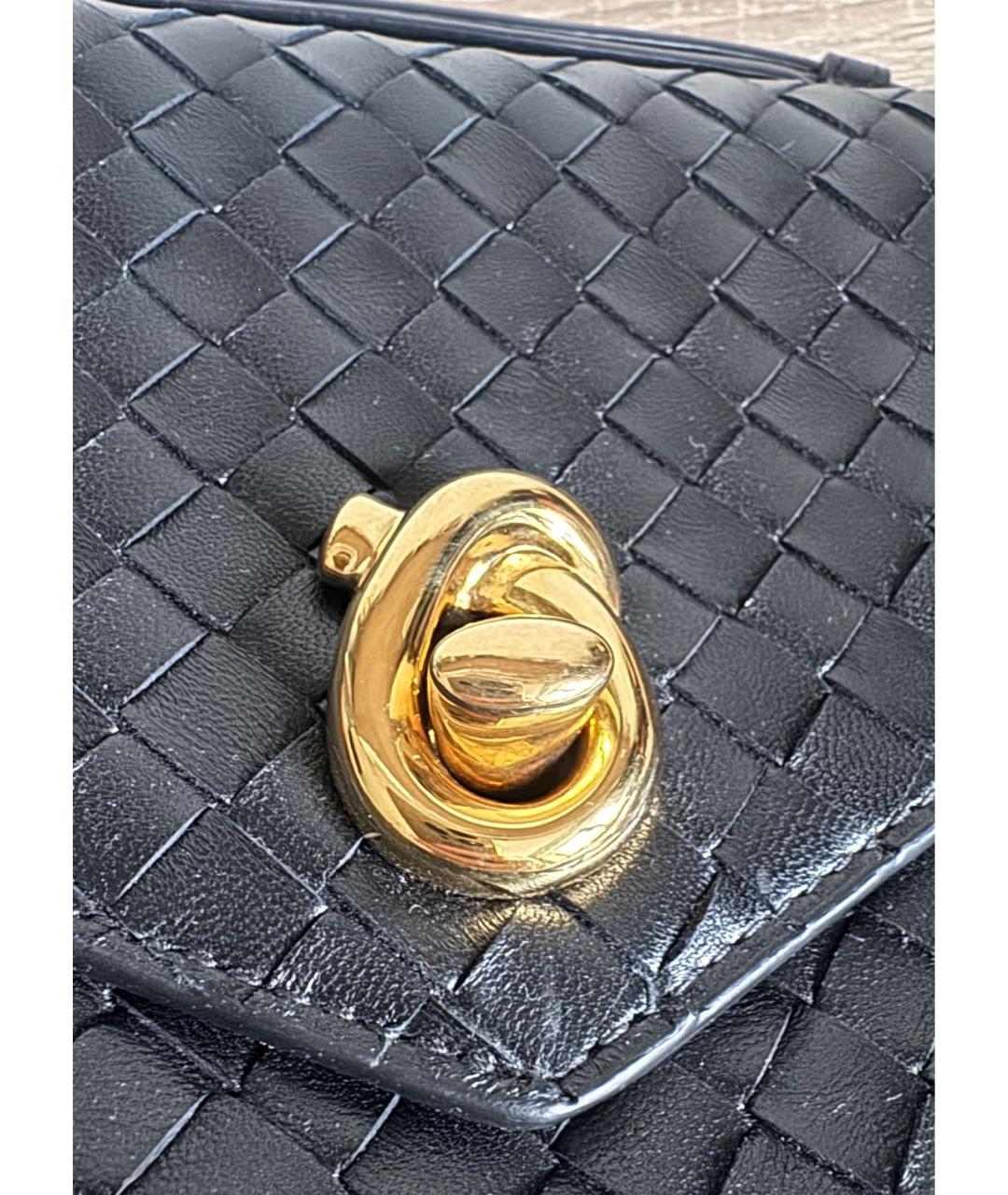 BOTTEGA VENETA Черная кожаная сумка через плечо, фото 5