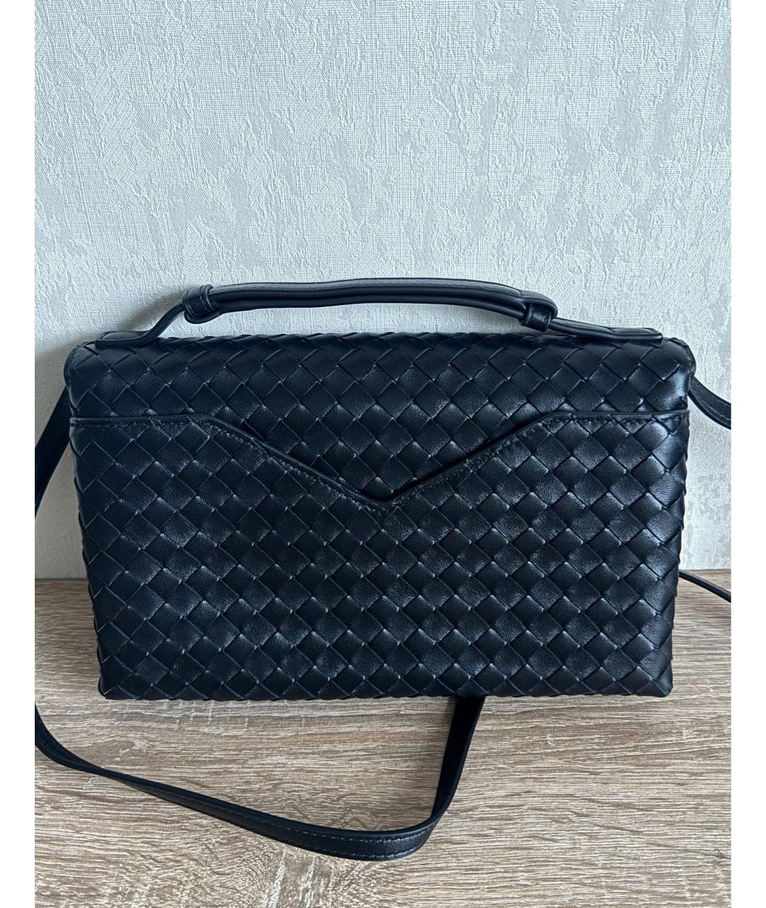 BOTTEGA VENETA Черная кожаная сумка через плечо, фото 2