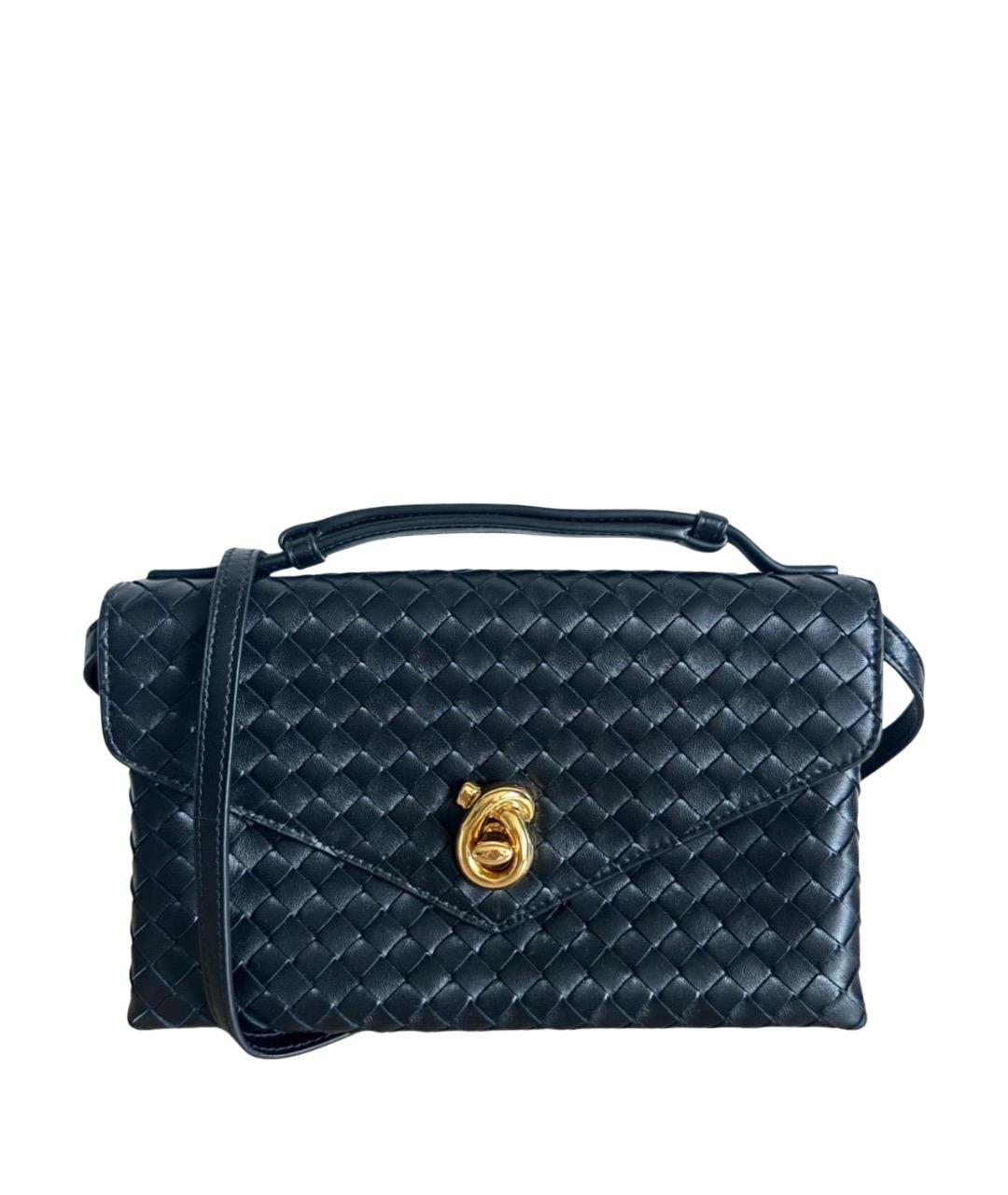 BOTTEGA VENETA Черная кожаная сумка через плечо, фото 1
