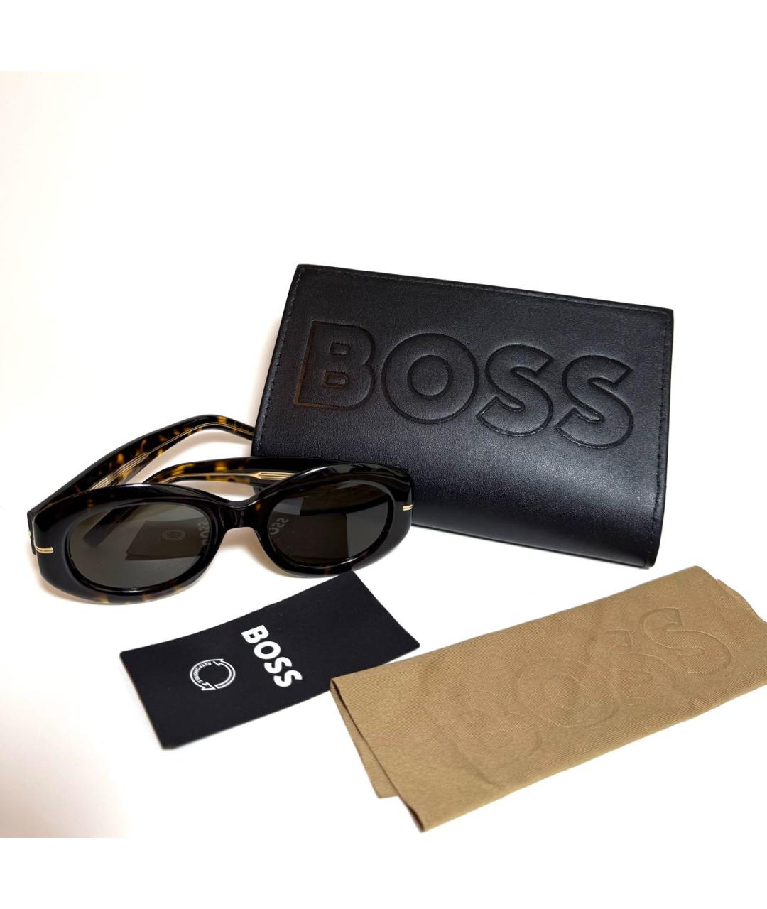 HUGO BOSS Коричневые пластиковые солнцезащитные очки, фото 6