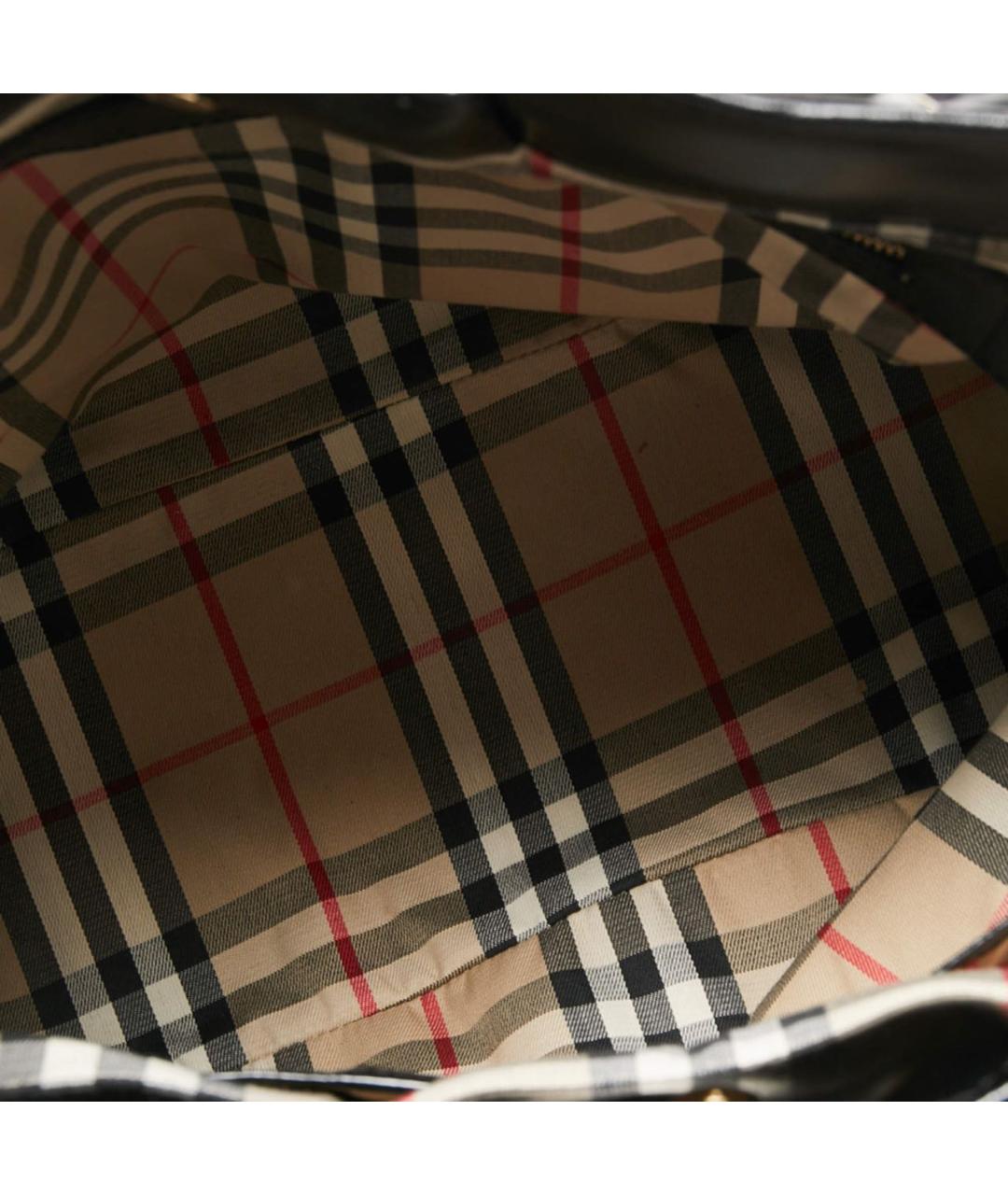 BURBERRY Черная кожаная сумка тоут, фото 4